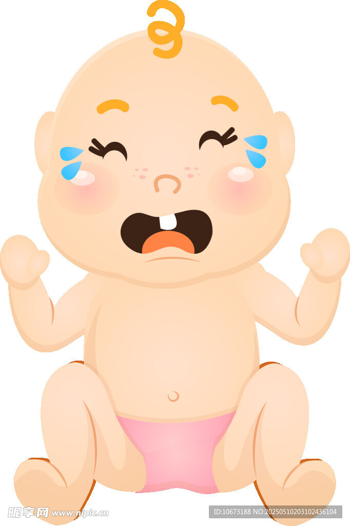 哭泣的可愛小嬰兒