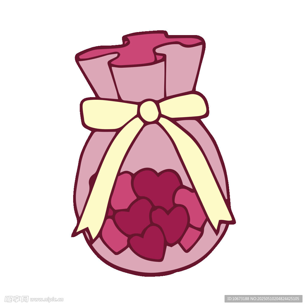 粉色糖果袋插畫