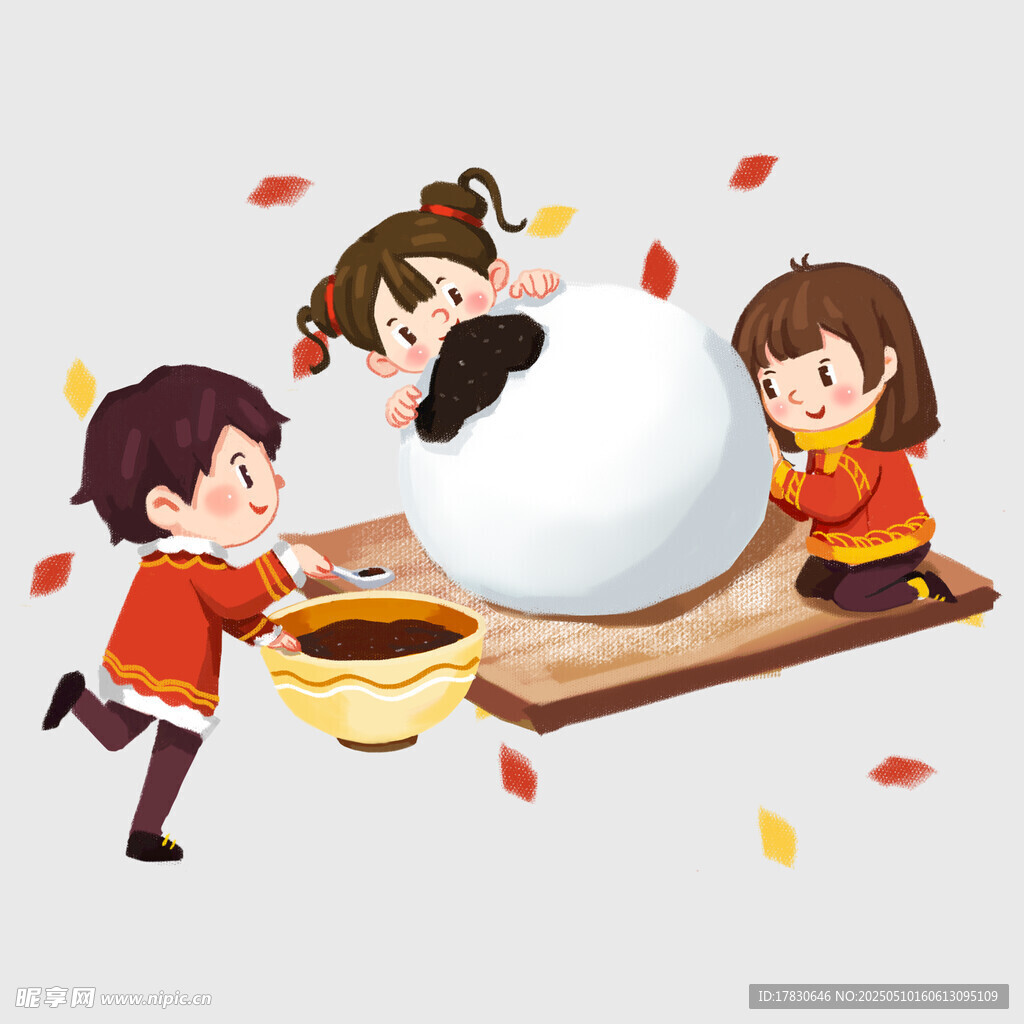 兒童歡樂制作超大湯圓