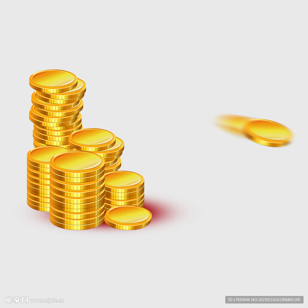 金幣堆疊 財(cái)富象征
