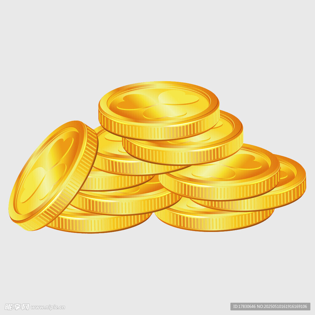 一堆金幣插畫