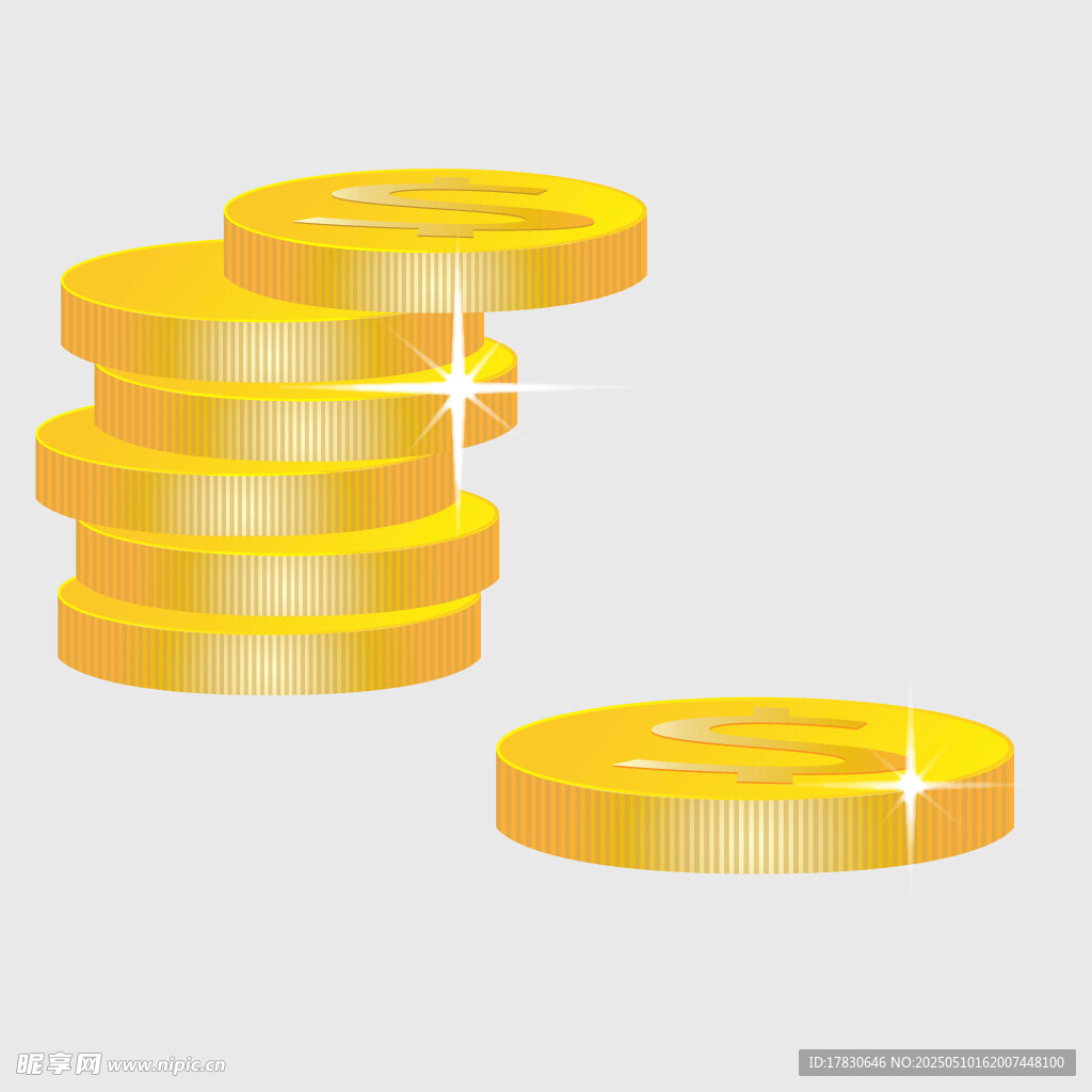 堆疊的閃耀金幣