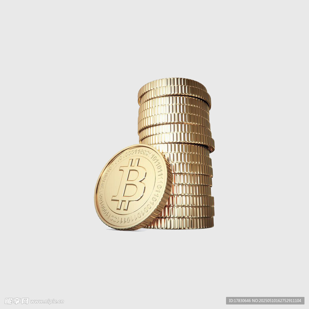 堆疊的金色美元硬幣