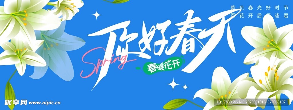 你好春天花卉背景圖