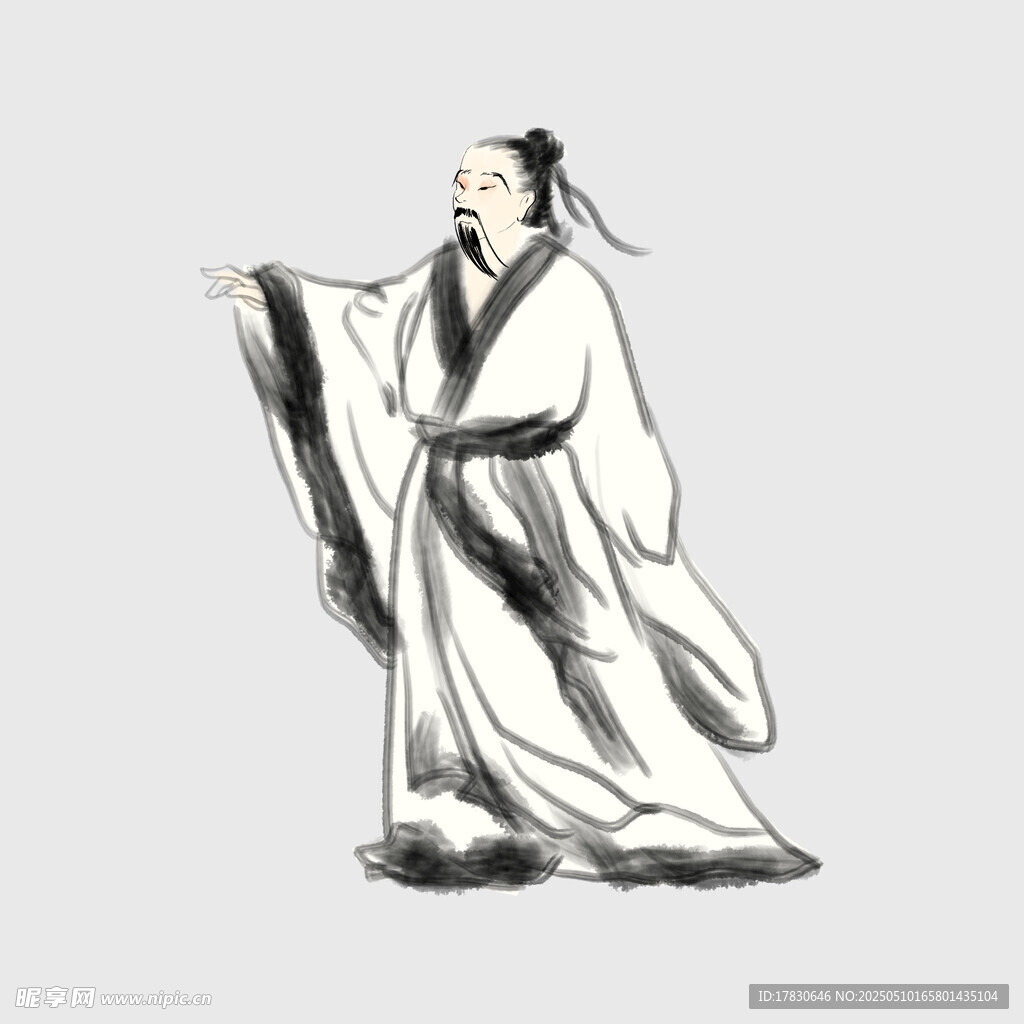 古風飄逸的古裝男子形象