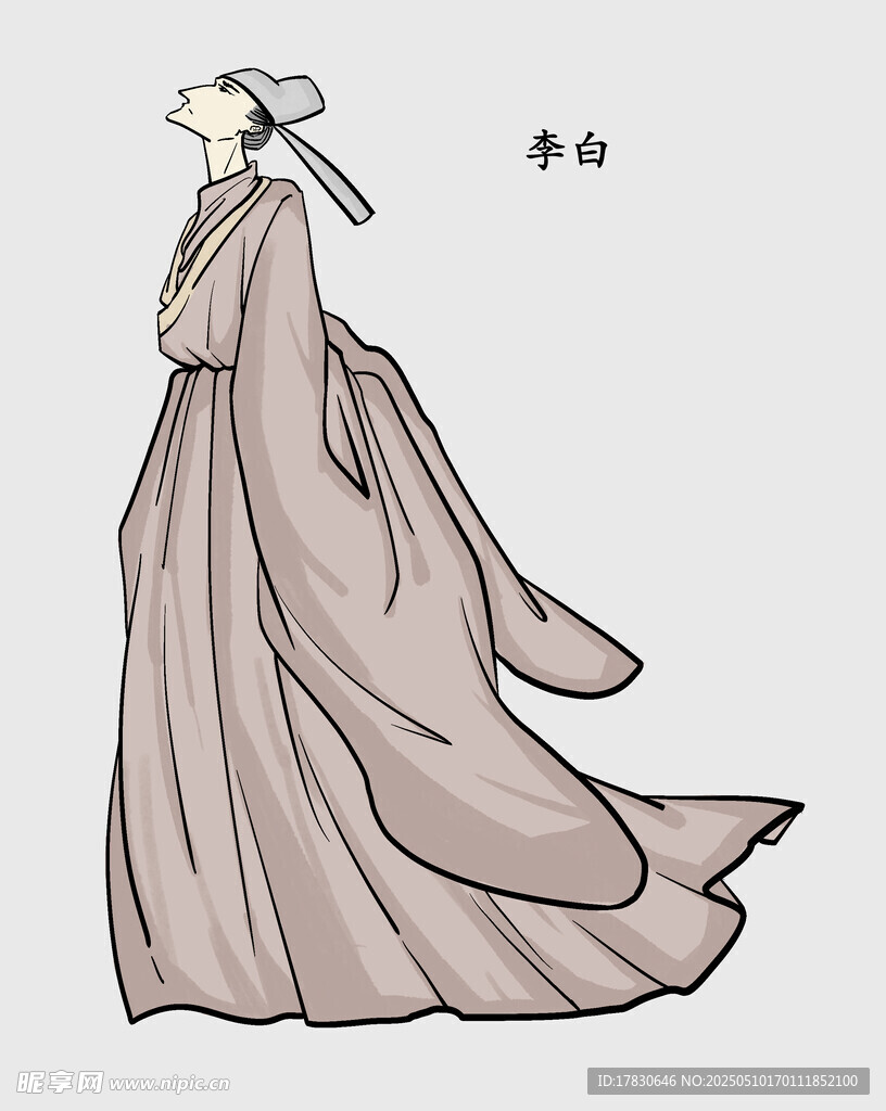 飄逸古風長裙女子側影