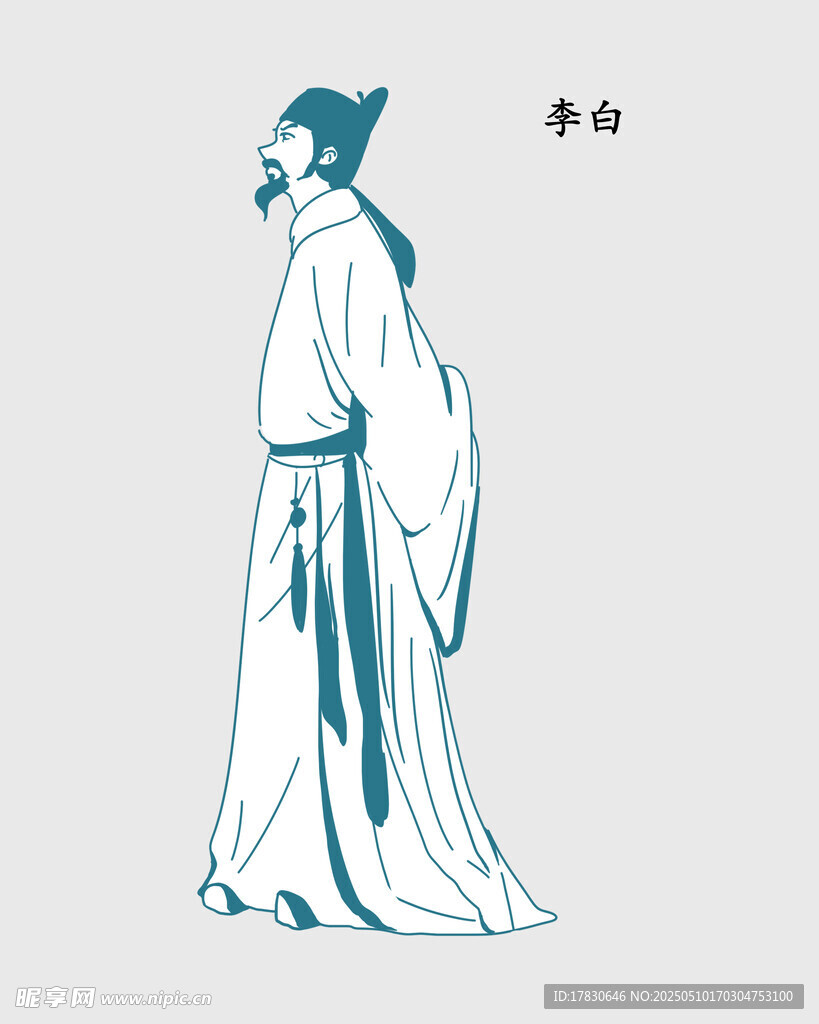 古代文人形象插畫