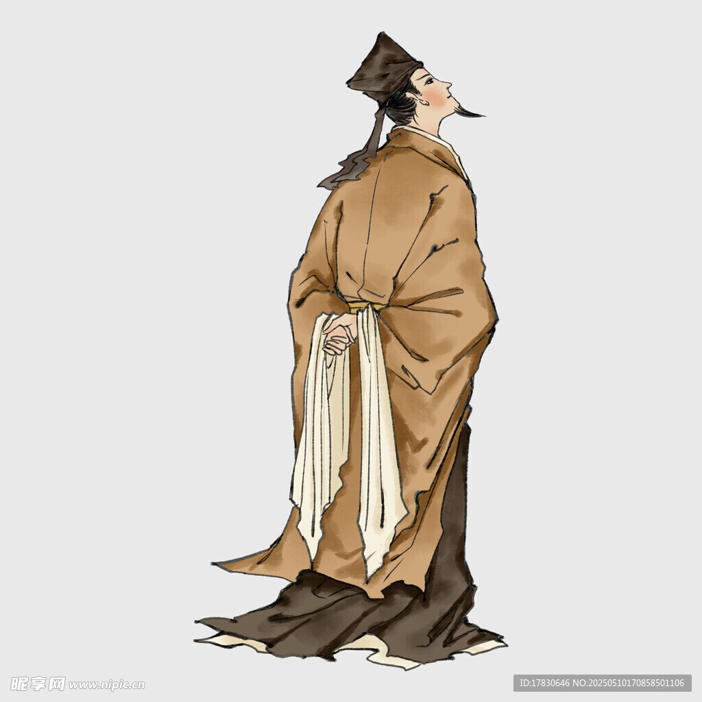 古風男子古裝背影形象
