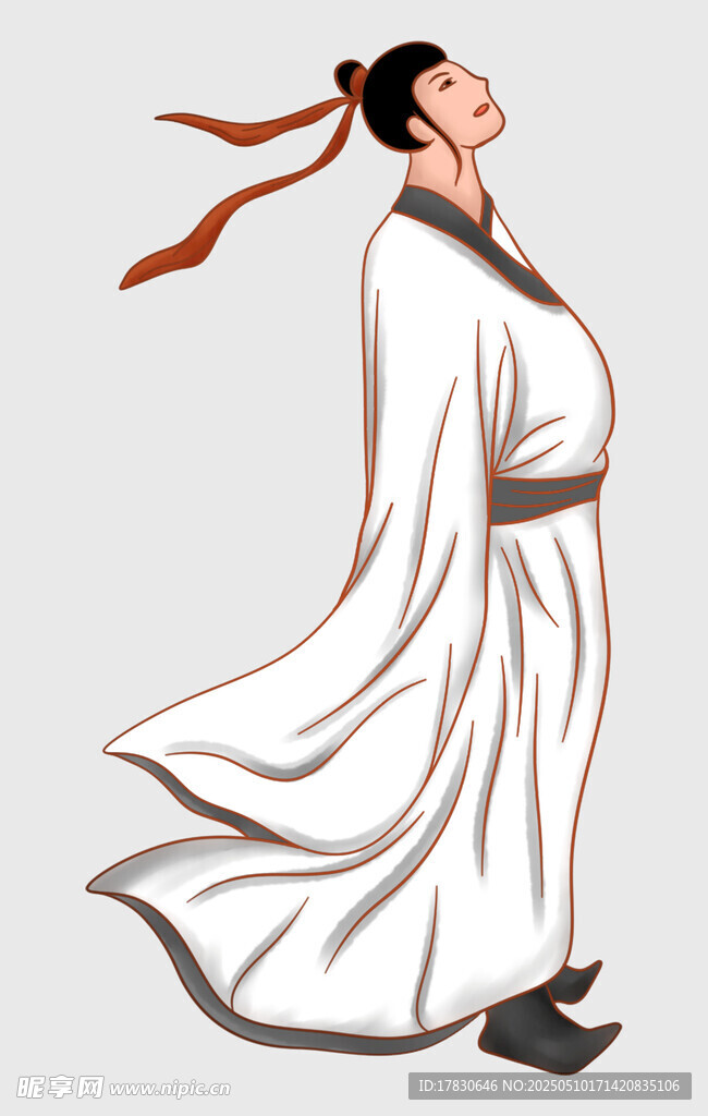 飄逸古裝男子仰頭而立
