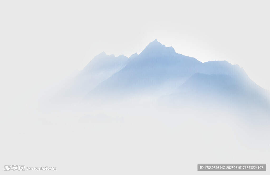 云霧繚繞的遠(yuǎn)山美景