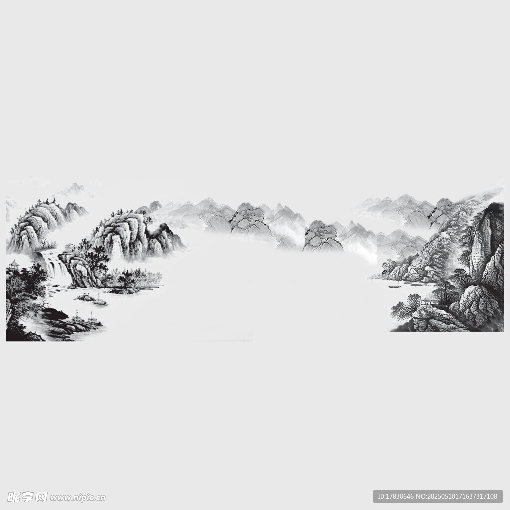 水墨山水風景圖