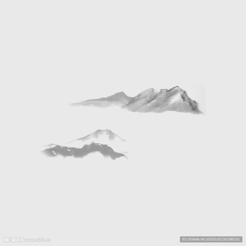 水墨寫意山巒圖