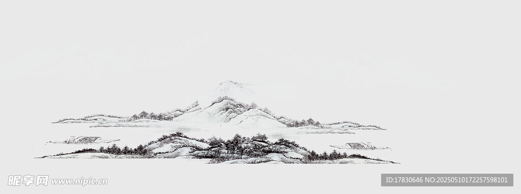 水墨風(fēng)格山巒風(fēng)景圖