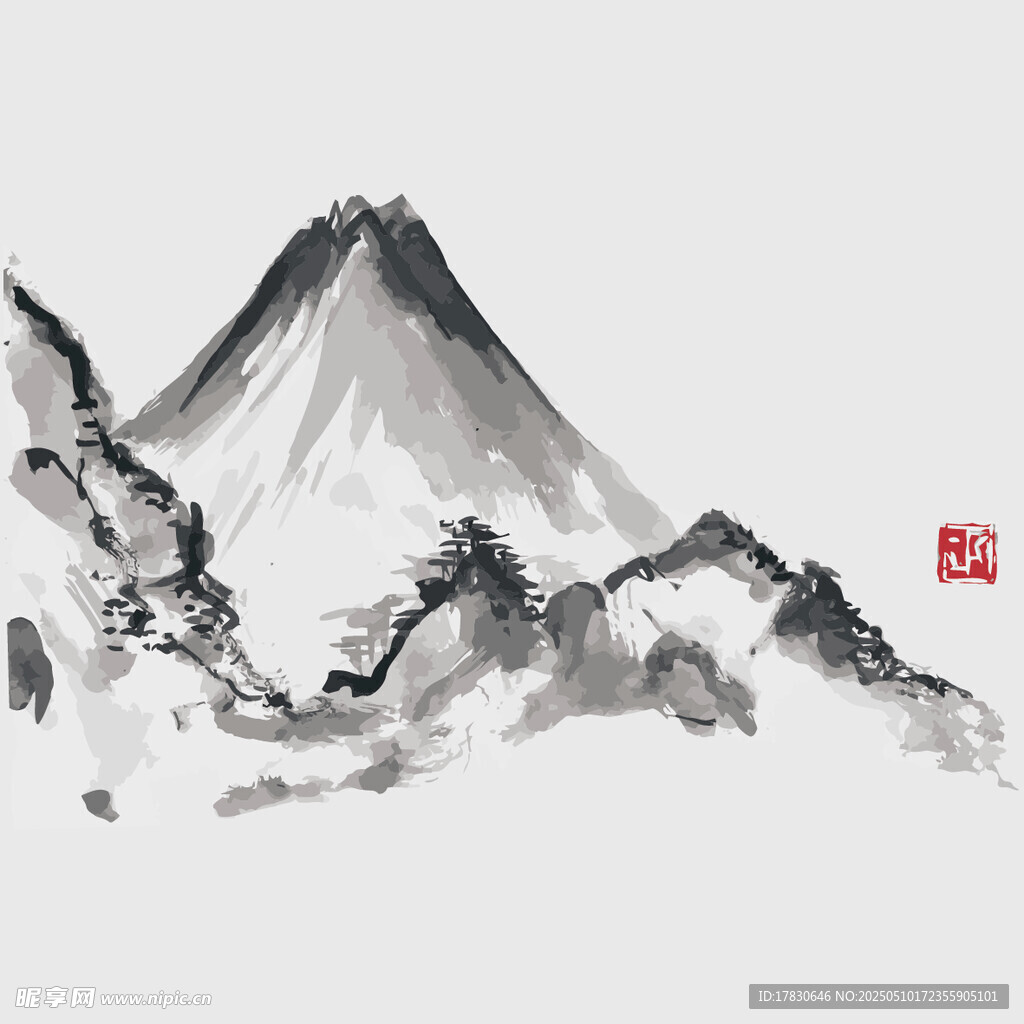 水墨山水意境圖