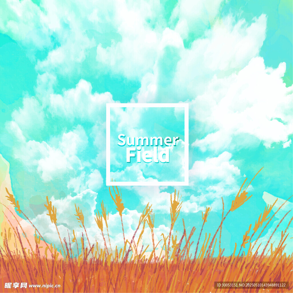 夏日草地與夢幻天空