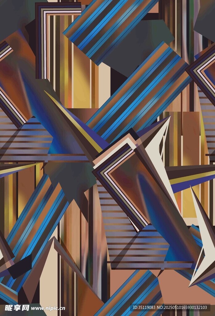 抽象幾何藝術畫作