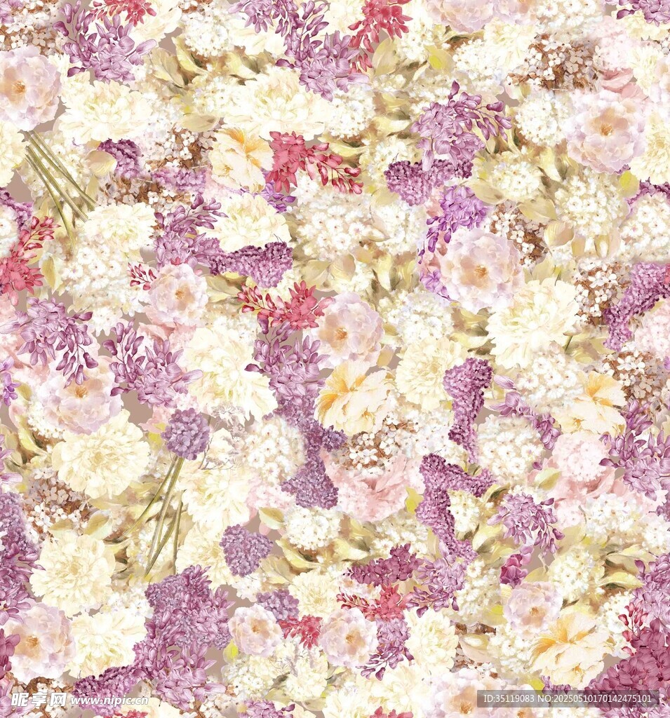 繽紛花卉圖案背景紋理