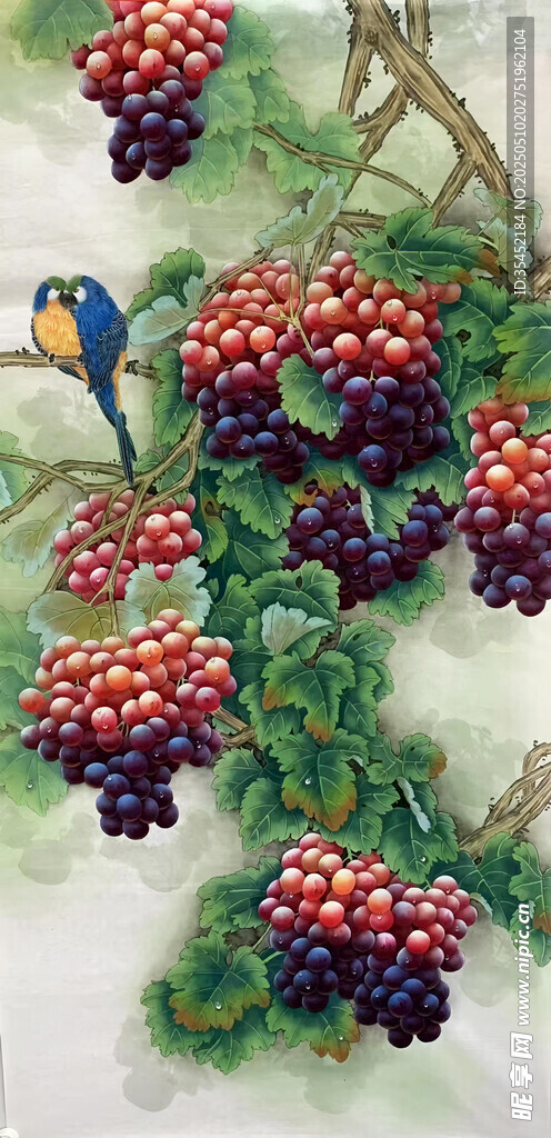 鸚鵡葡萄圖