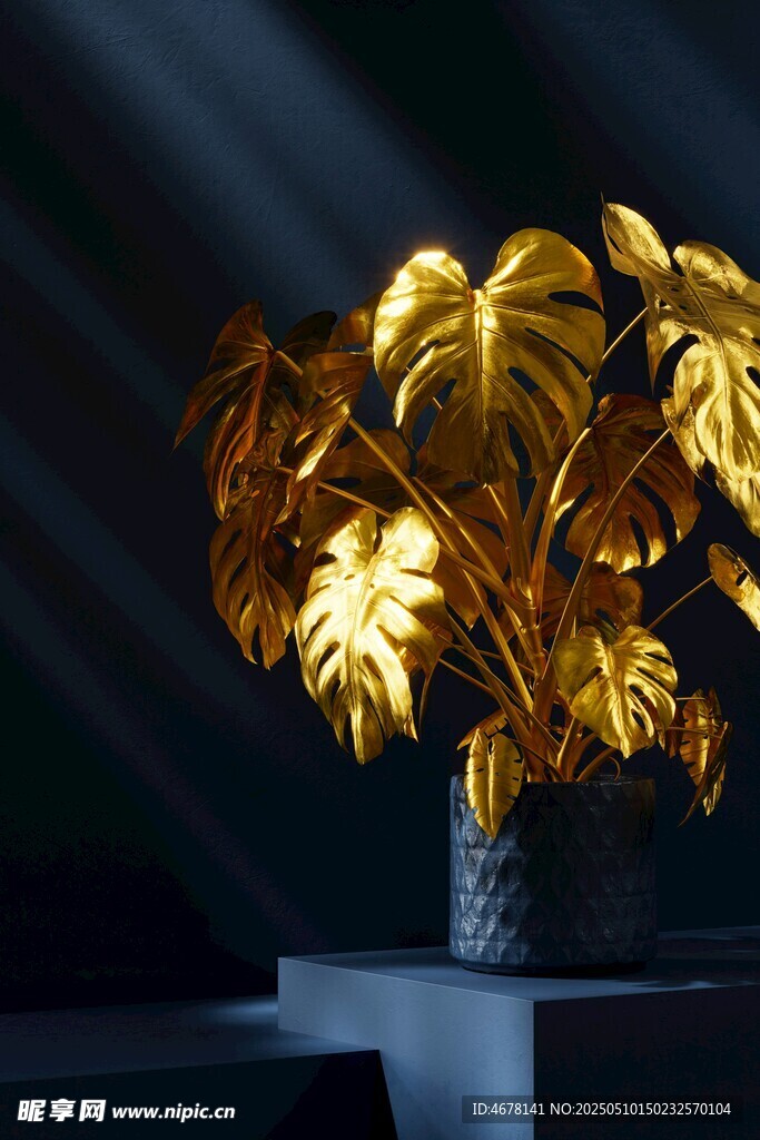 金色葉片花瓶裝飾擺件