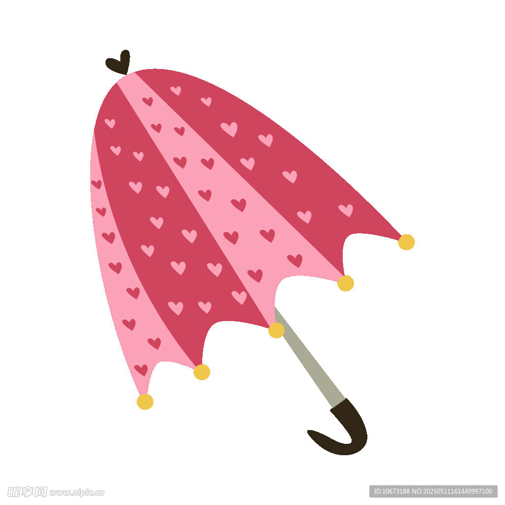粉色愛心圖案的可愛雨傘