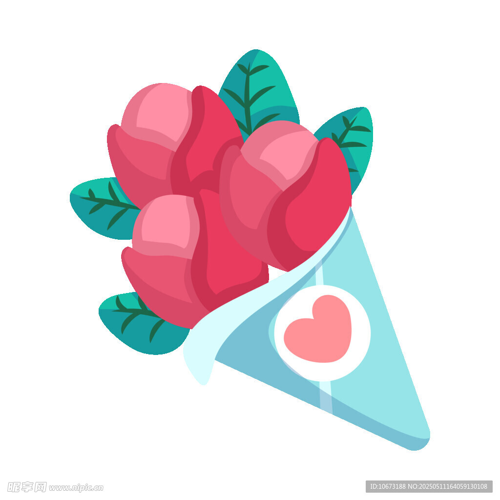 心形花束插畫