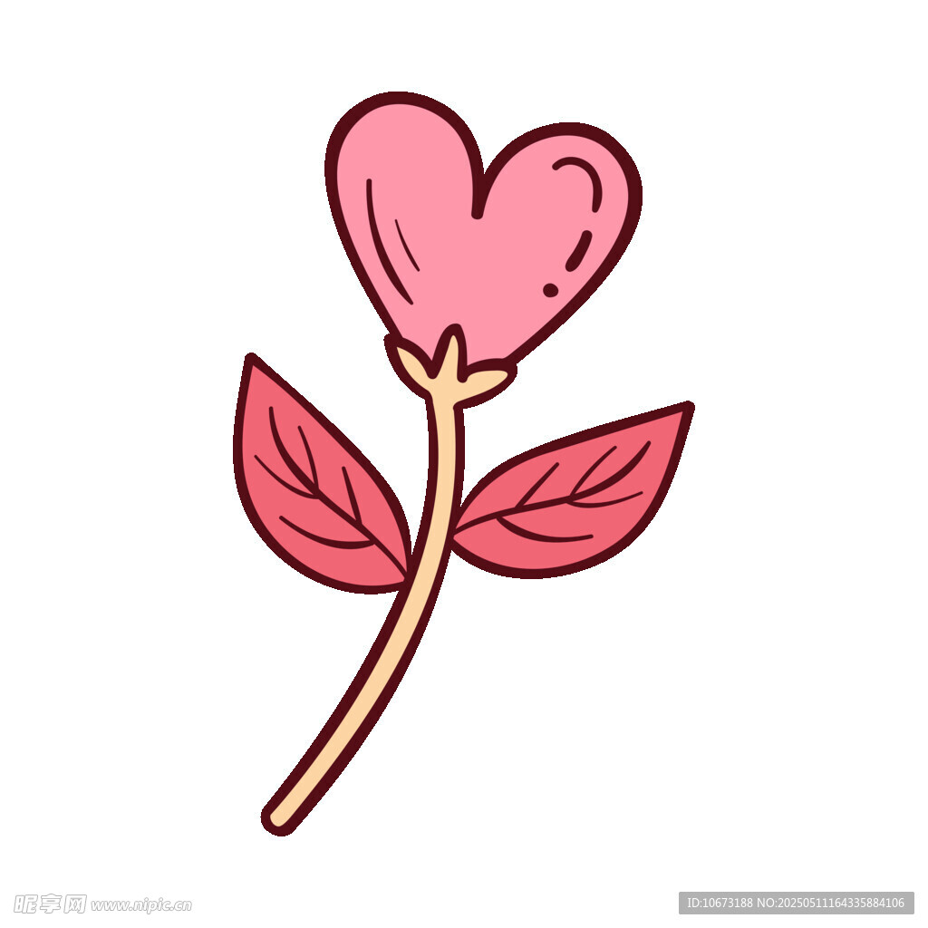 心形花朵插畫