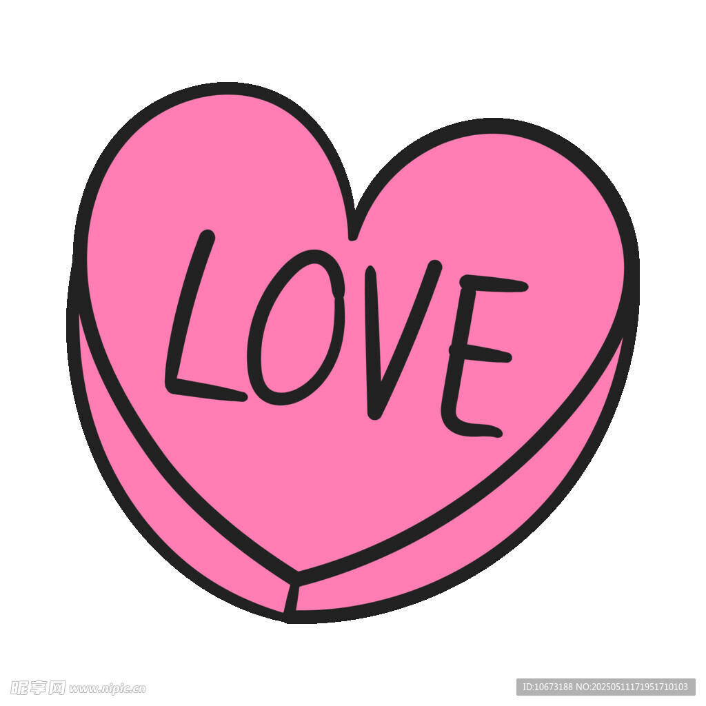愛心圖案寫有LOVE