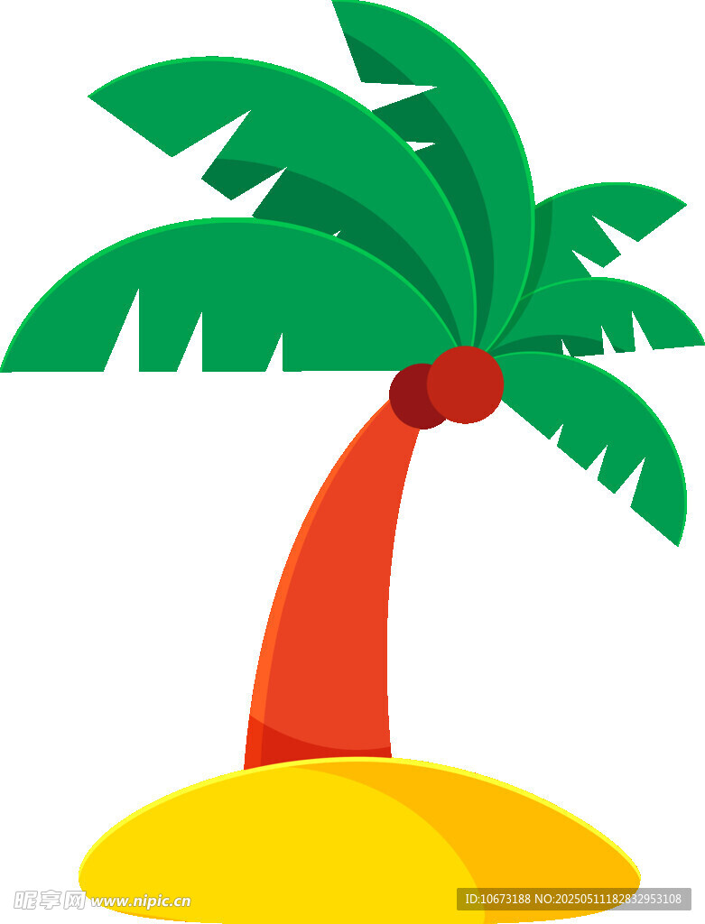 熱帶小島棕櫚樹插畫