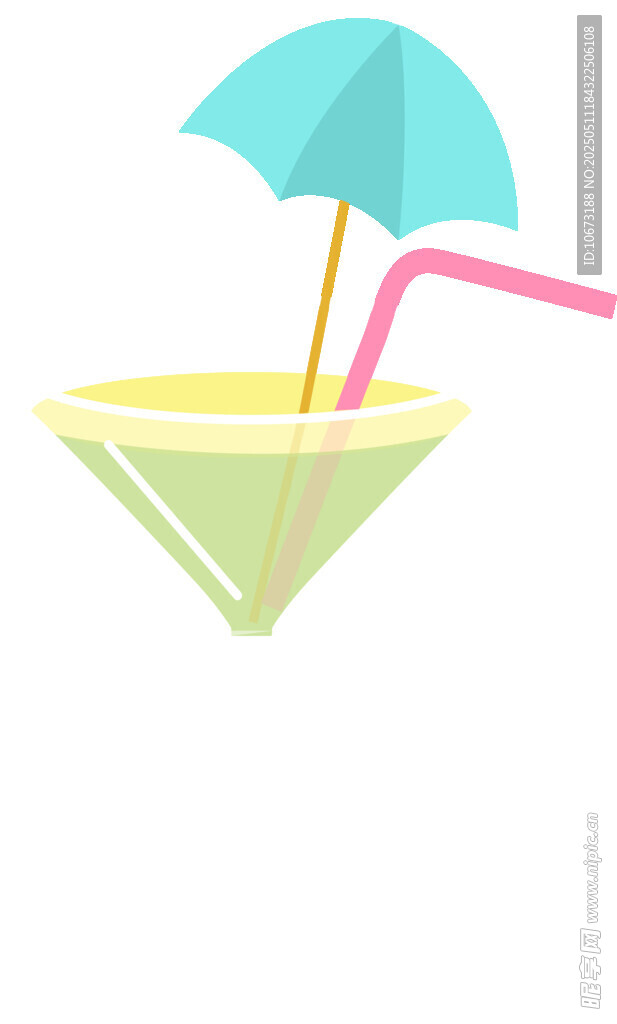 清爽夏日雞尾酒插畫