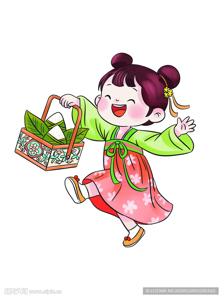 提籃少女歡快起舞