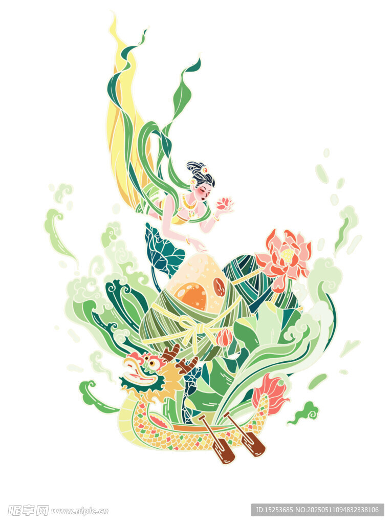 端午鳳凰棲于繁花綠植間
