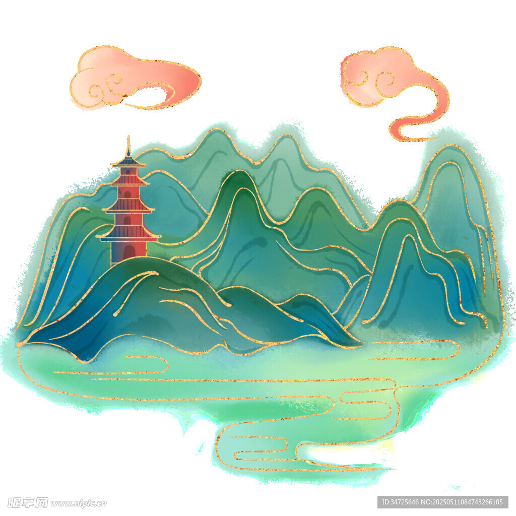 水墨山水間的古韻景致