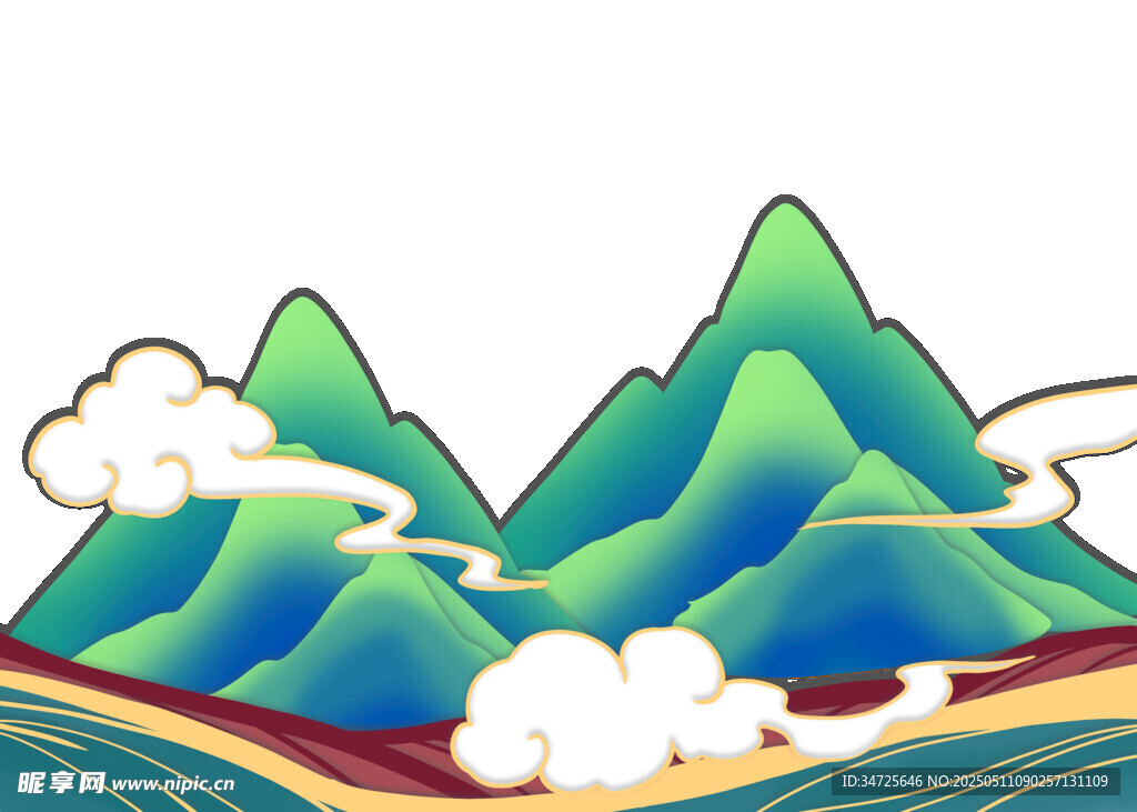 青山云海插畫
