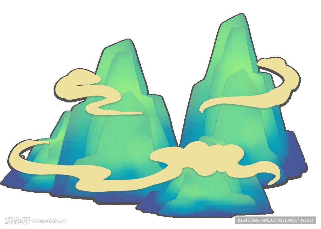 奇幻雙山伴流云