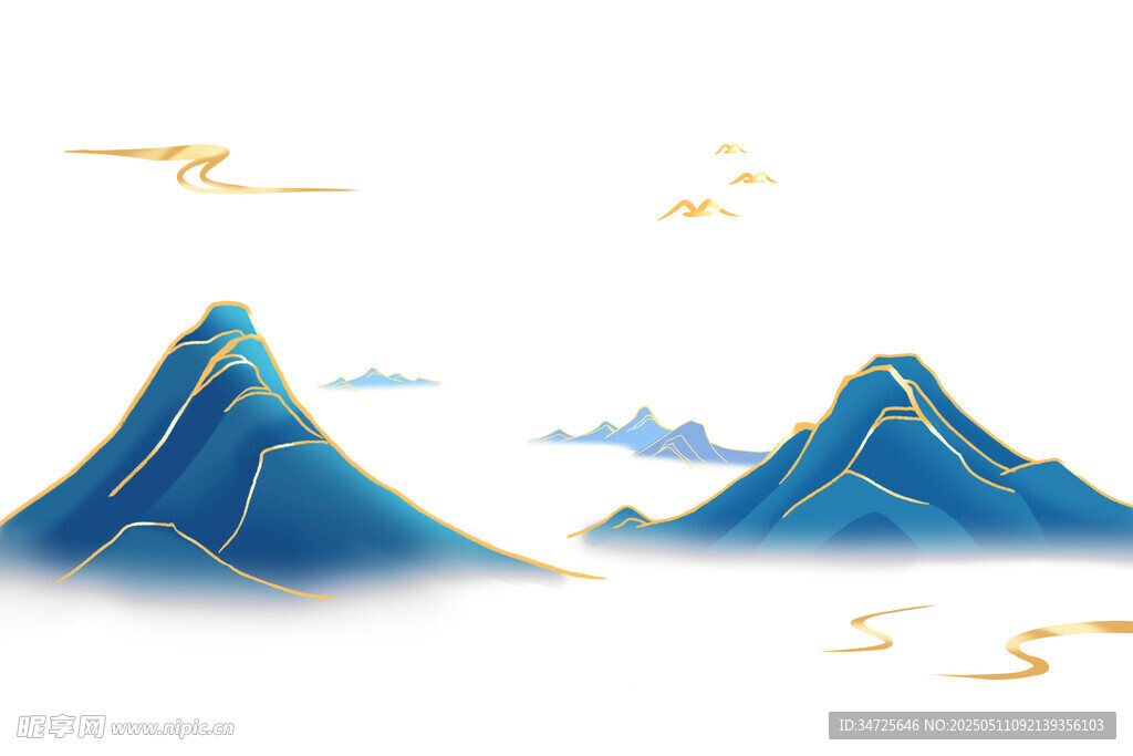 中式山水插畫