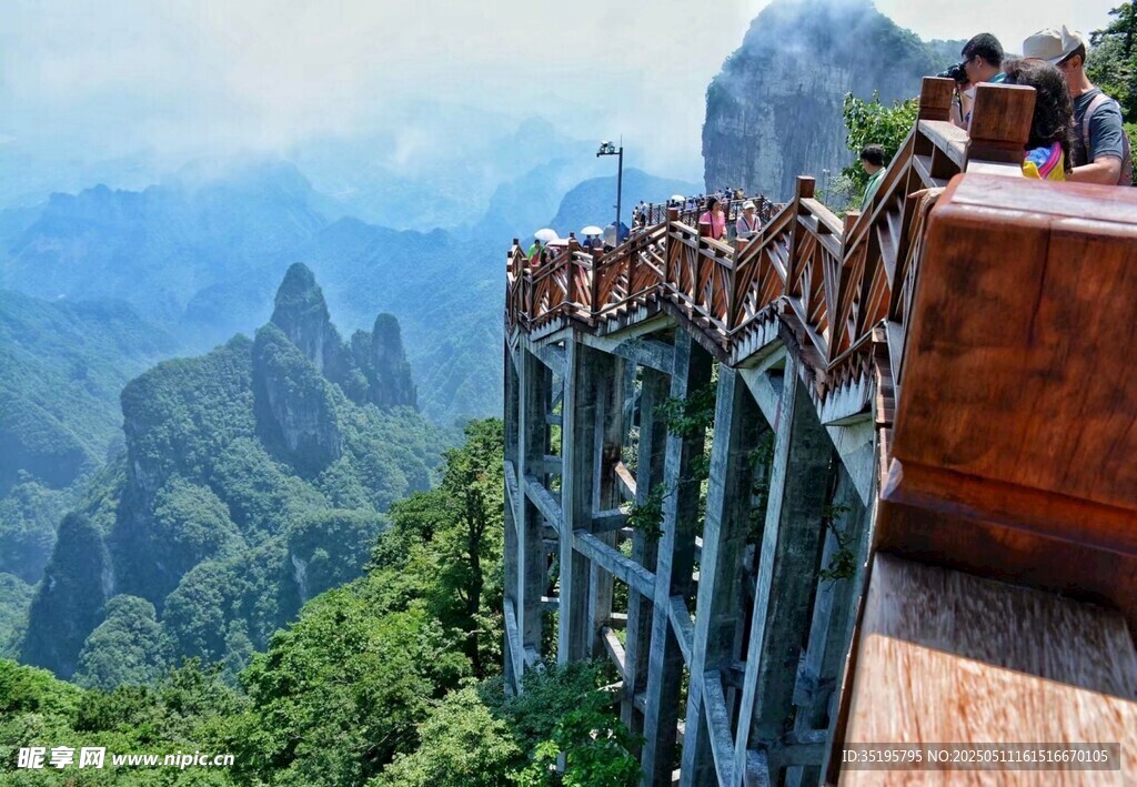 張家界觀景臺游客賞景