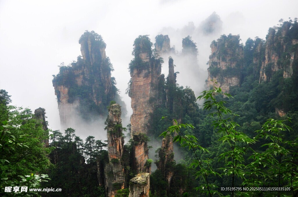 張家界奇峰云霧美景