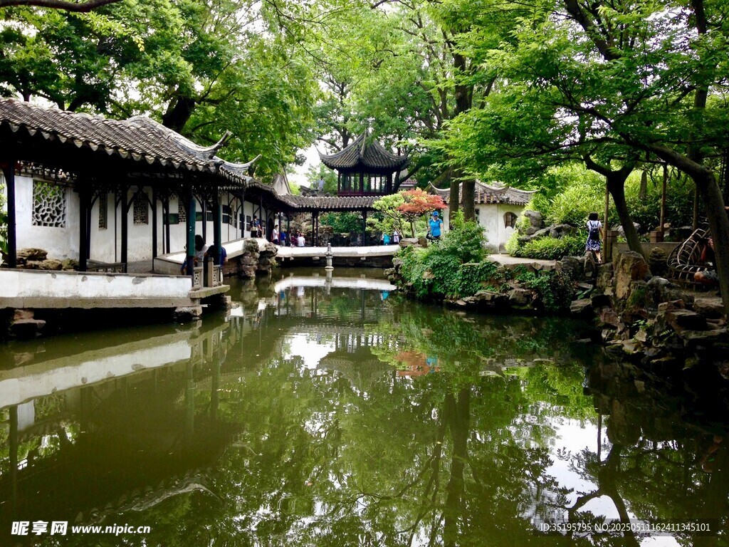 中式園林水景雅致風光