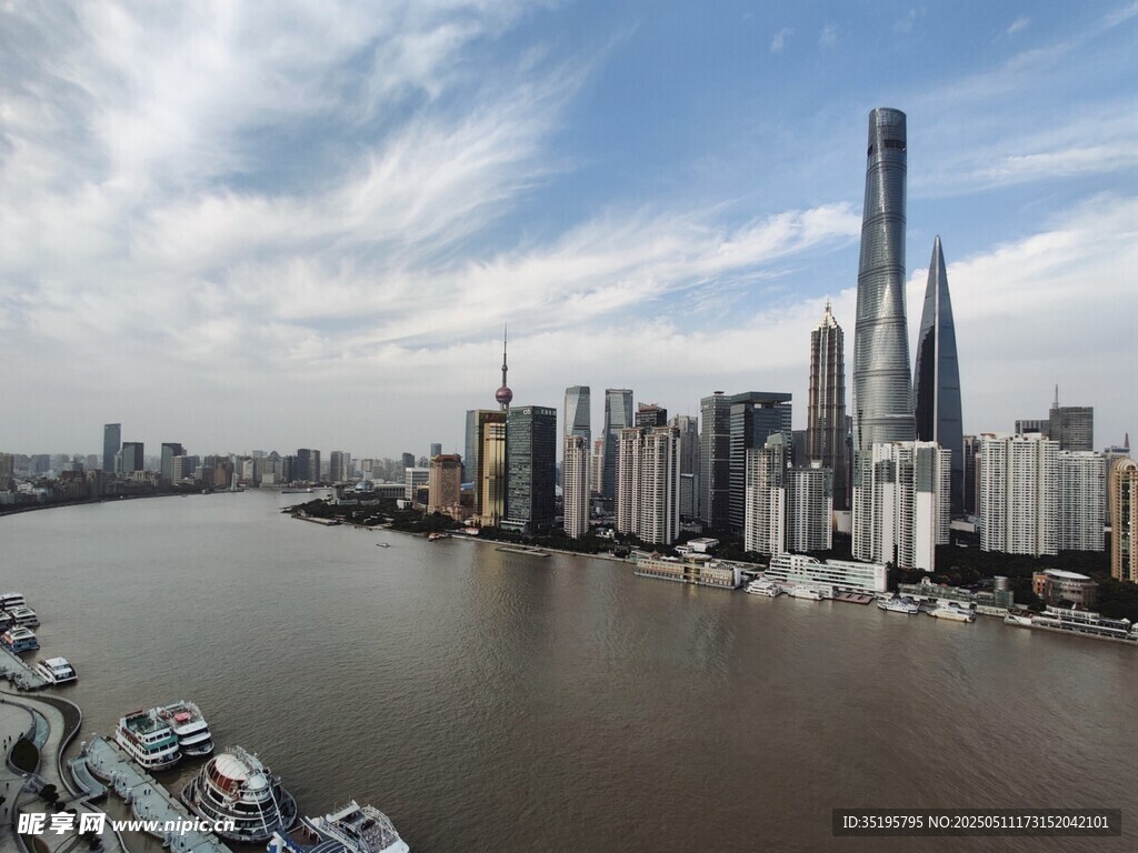 上海外灘壯麗城市天際線