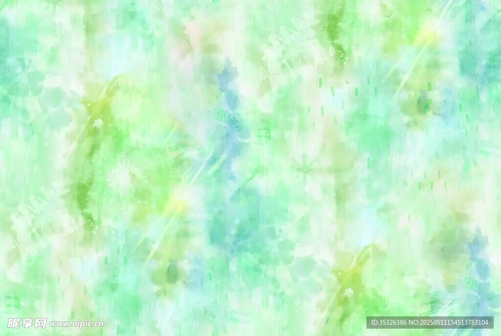清新綠藍水彩紋理背景