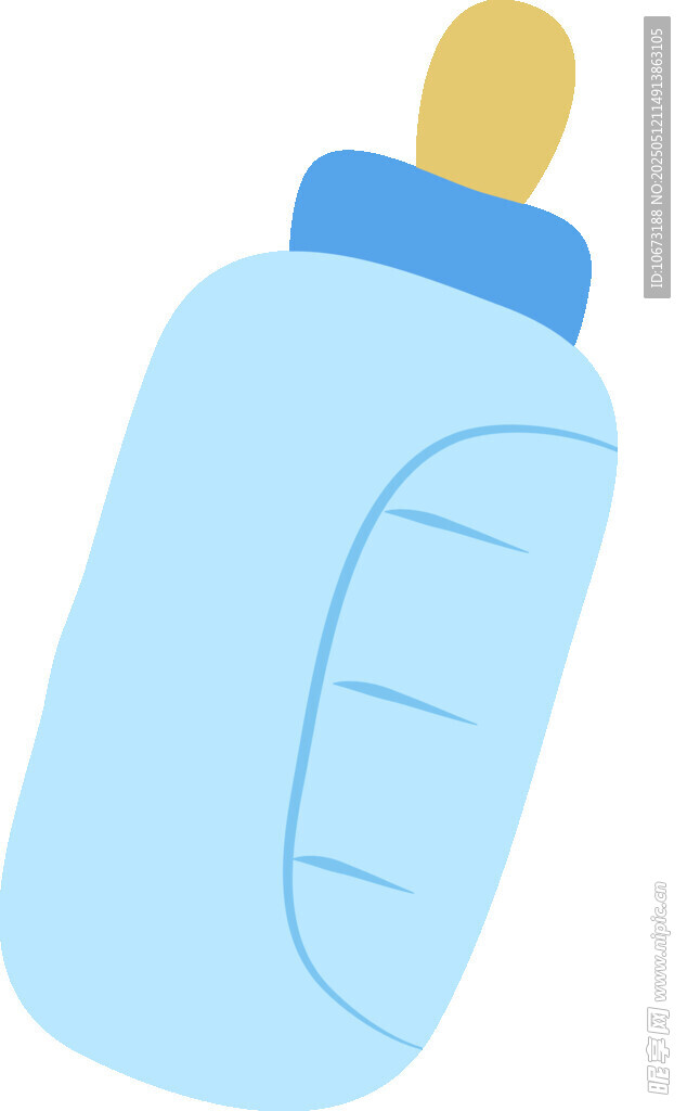 藍色嬰兒奶瓶插畫