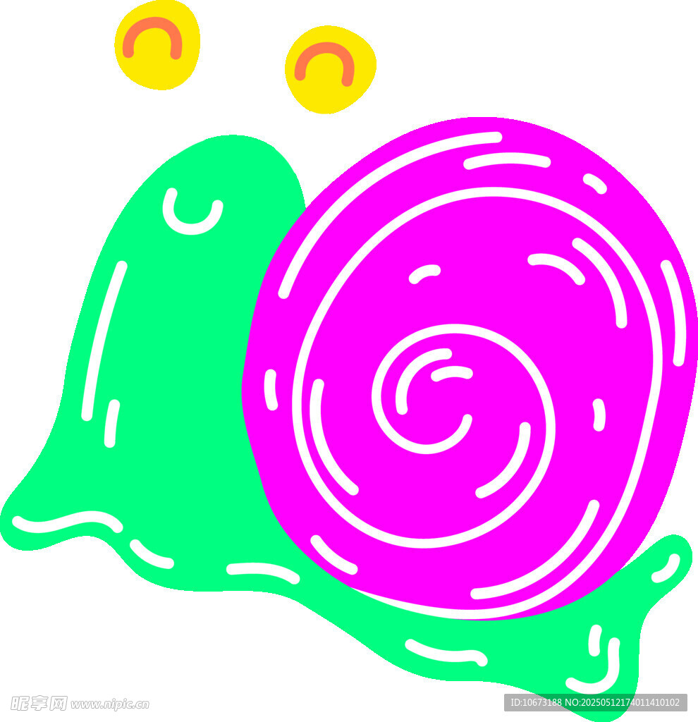 彩色卡通蝸牛形象插畫