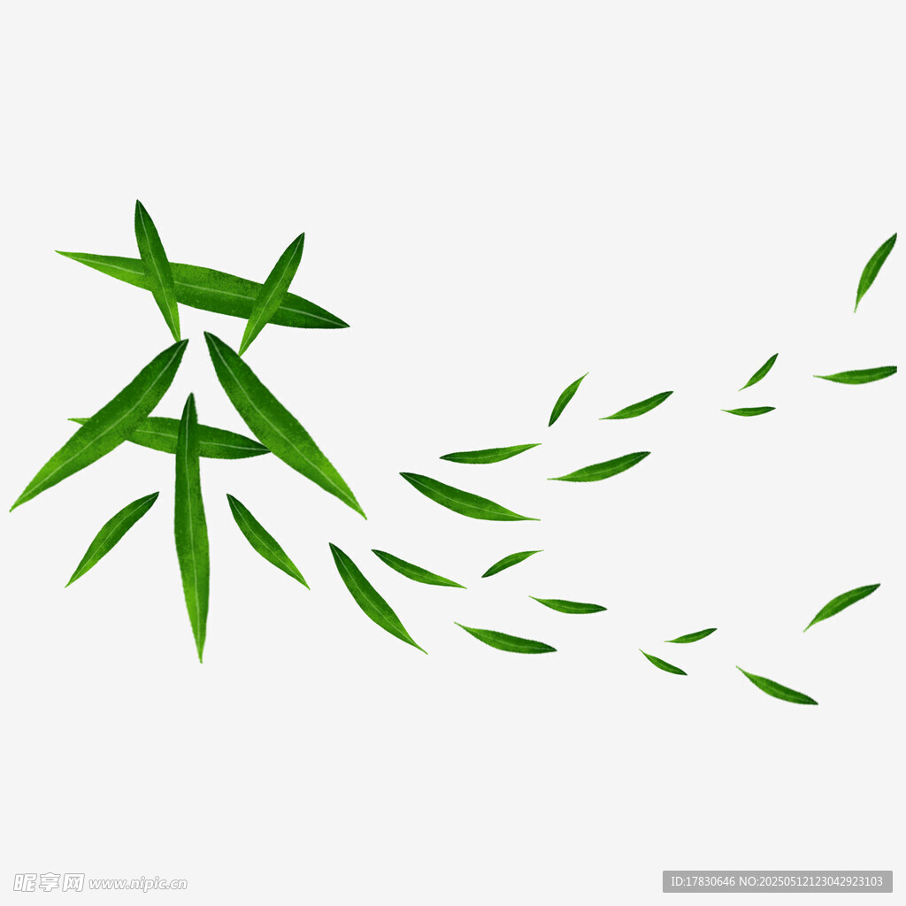 飄動的茶葉元素設計圖