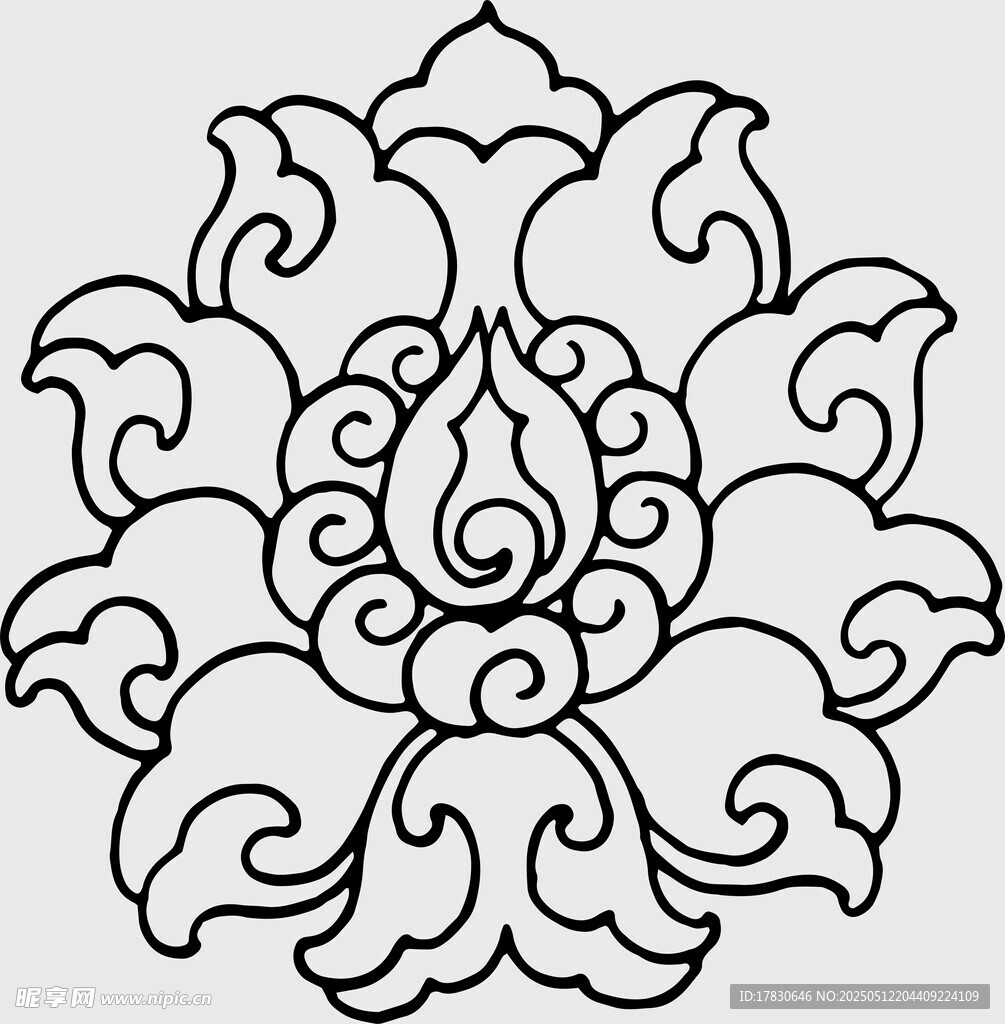 傳統(tǒng)蓮花紋飾圖案