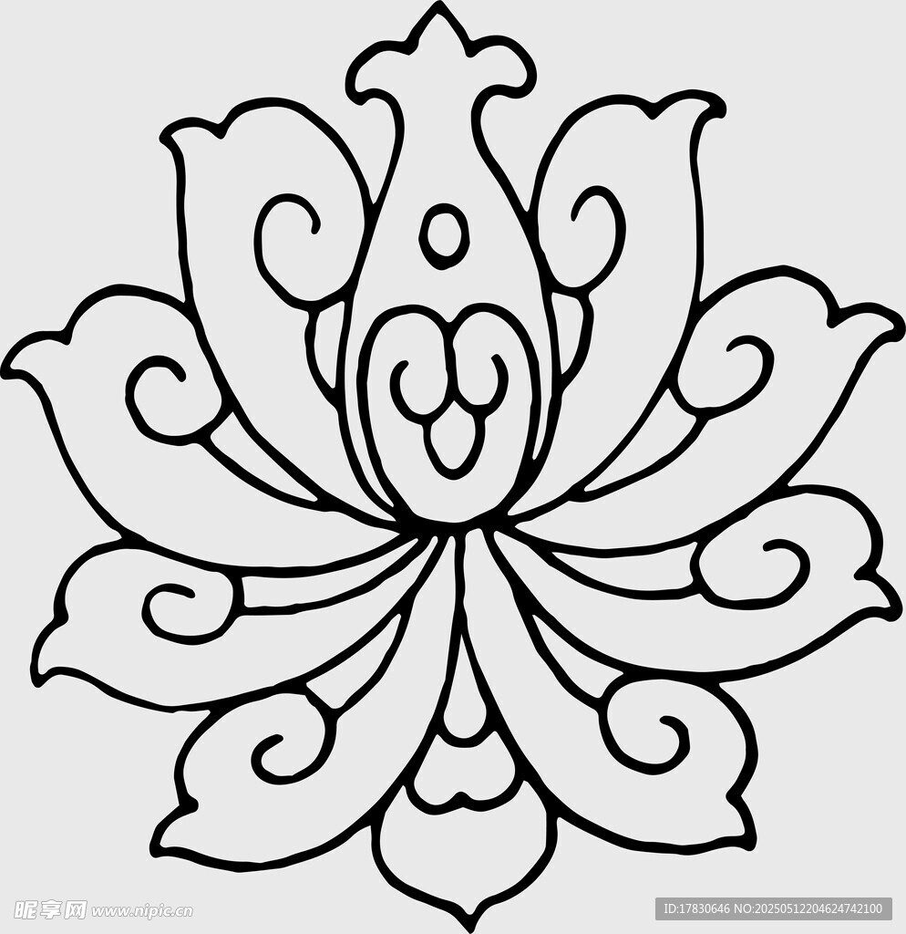 傳統(tǒng)中式蓮花花紋圖案