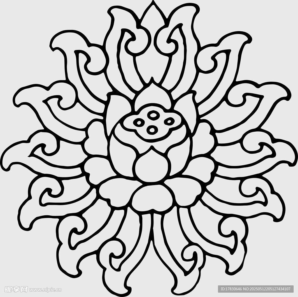 傳統(tǒng)蓮花花紋圖案設(shè)計