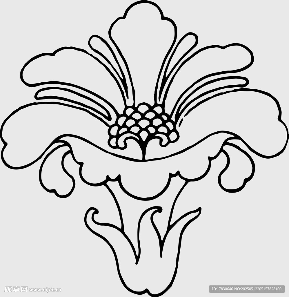 簡(jiǎn)約花卉線條圖案設(shè)計(jì)