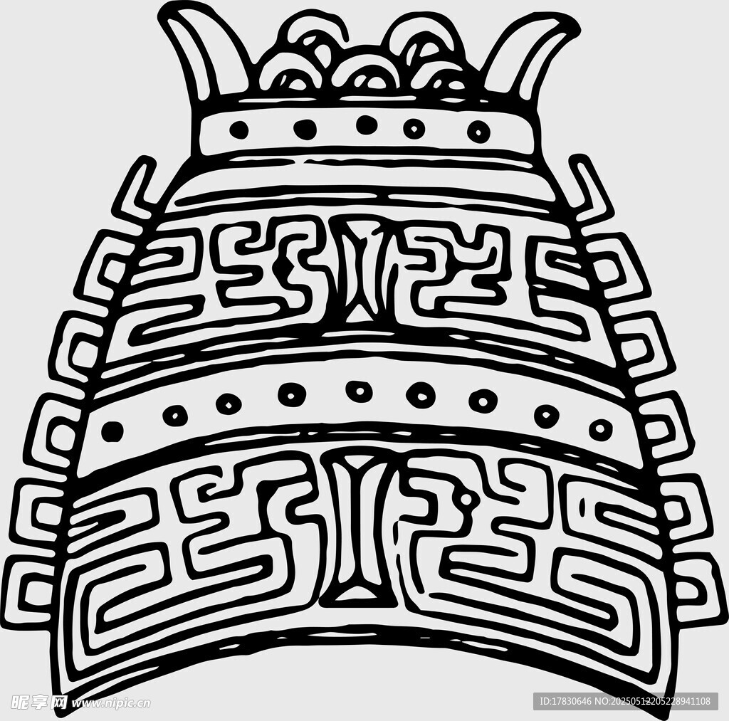 古代精美紋飾青銅器物圖案