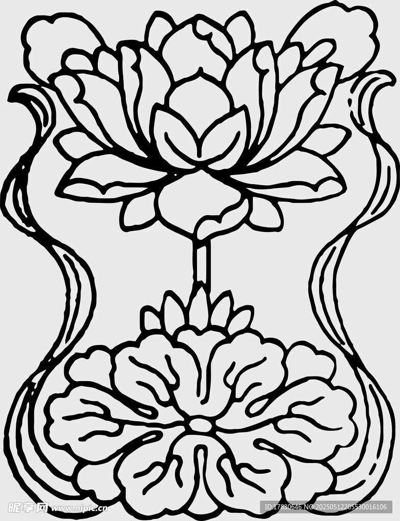 傳統蓮花紋飾圖案