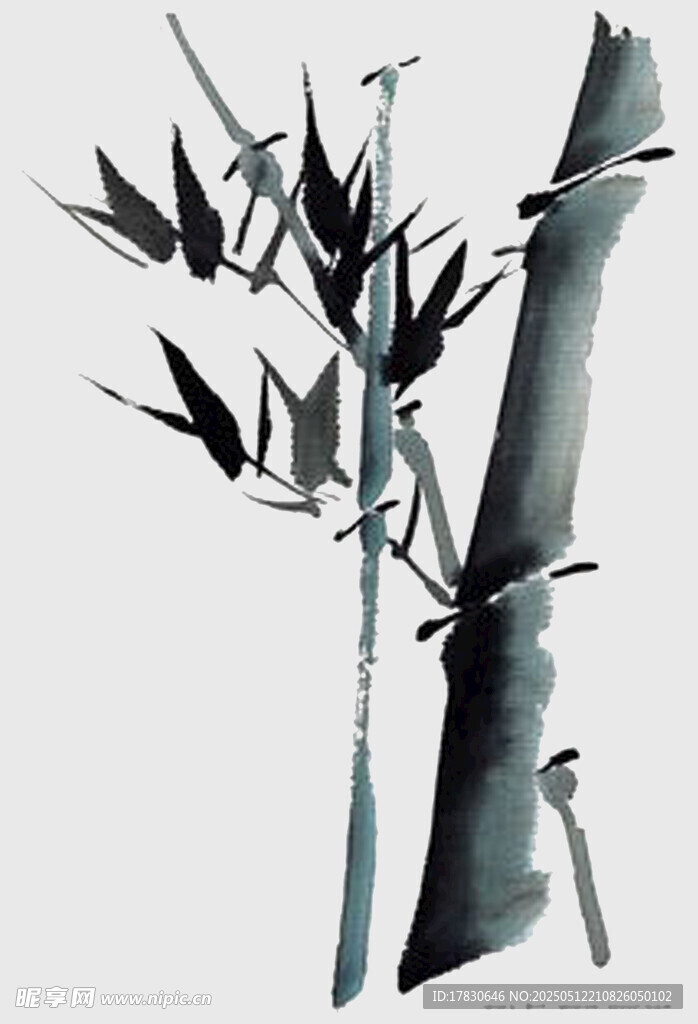 水墨風(fēng)竹子畫作